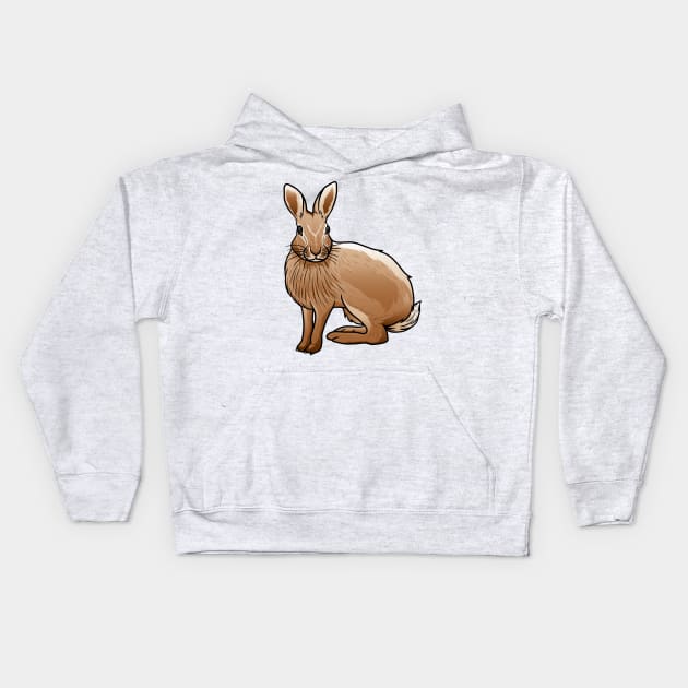 Cottontail Rabbit Kids Hoodie by Sticker Steve